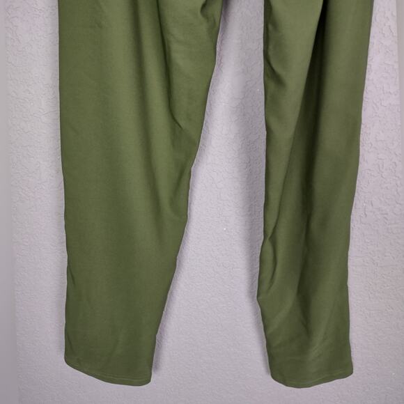 Grace Karin Cropped High Waisted Cropped Paper Bag Pants Size L Khaki Green - Picture 13 of 15